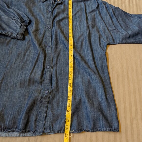 Coldwater Creek Chambray Shirt with Jeweled Collar Size 14 - Picture 9 of 11